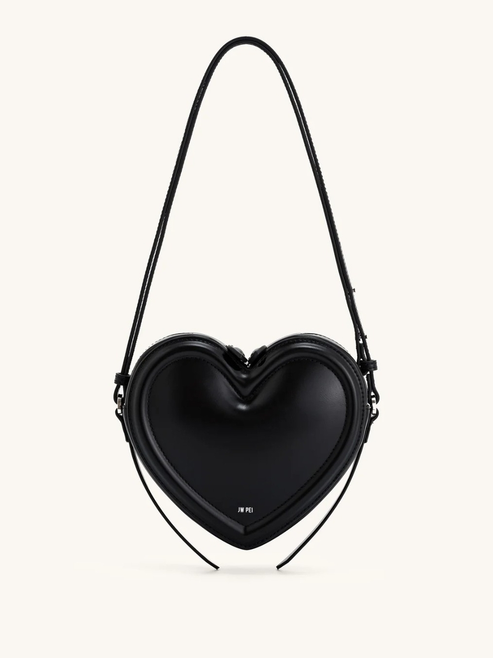 JW PEI Black Heart-Shaped Bag Purse Crossbody